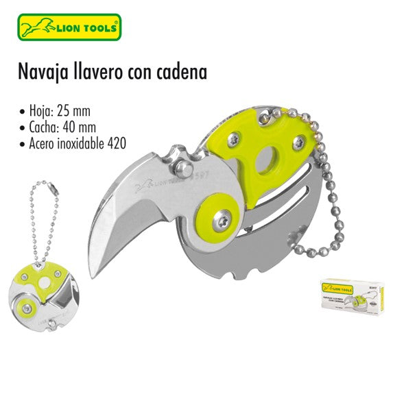 NAVAJA LLAVERO CON CADENA