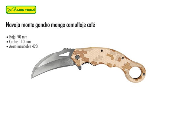 NAVAJA MONTE GANCHO MANGO CAMUFLAJE CAFÉ
