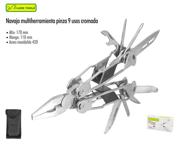 NAVAJA MULTIHERRAMIENTA PINZA CROMADA