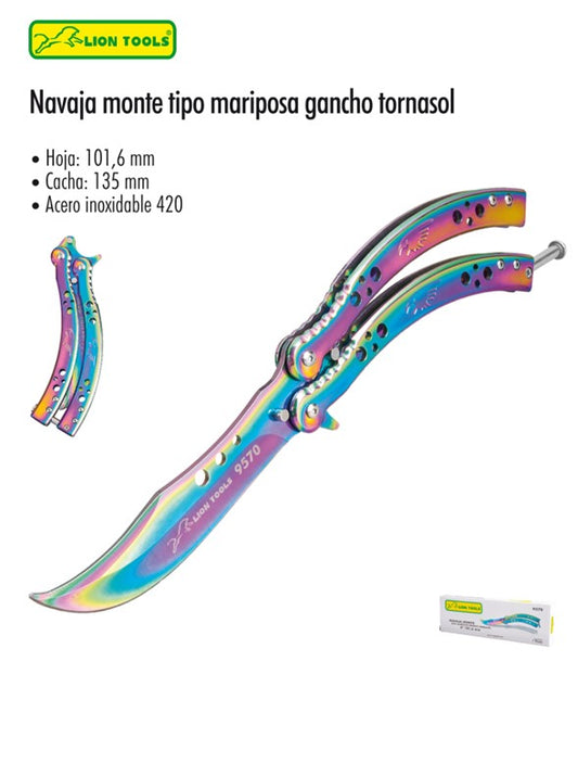 NAVAJA MONTE TIPO MARIPOSA TORNASOL GANCHO